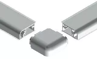 Комплект соединителей прямоугольного пристеночного бортика FIRMAX(12частей), пластик, серый