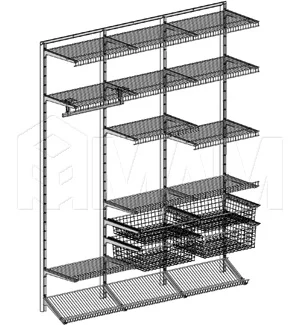Home Space, гардероб ширина 1860мм, глубина 495 мм, 3 проема по 600 мм: HSK1860x495MT3