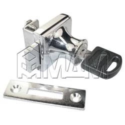 Замок-ручка для 1-ой двери, без сверления, выдвижной + отв. планка, хром: 407/5 CR