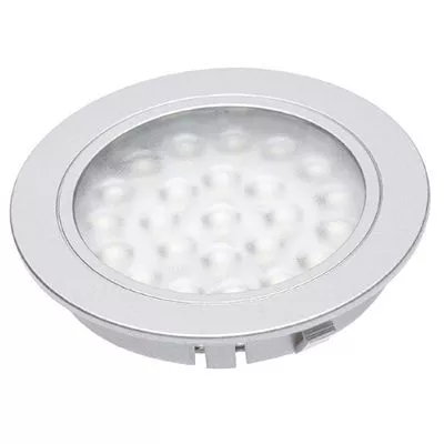 GTV: Светильник LED врезной Alvaro, 12V DC, 1.7W, 24 SMD3528, 200см провод с miniAMP (2 метиза, скоч 3M), холодный белый LD-AL24ZB-53