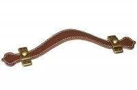 Ручка-скоба 128мм, отделка бронза "Флоренция" + кожа