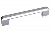 Ручка-скоба 128мм, отделка хром глянец + белый