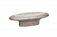 Ручка-кнопка 32мм, отделка серебро античное + вставка