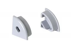 Заглушка с отверстием для профиля 1616, цвет серый