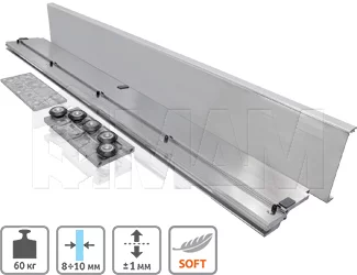 GHOST Vetro Комплект на одну стеклянную дверь до 60 кг, для проема до 900 мм, L-1080: GHV1080