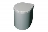 Ведро для мусора (13л), пластик серый металлик