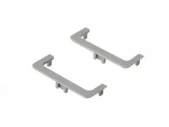 Комплект торцевых заглушек П-образных среднего профиля GOLA Alphalux(2 части:L+R), пластик серый