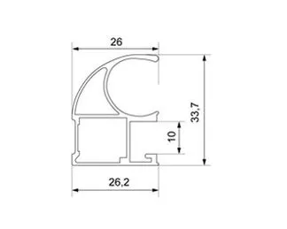 Rial Pro: KR01 Вертикальный ассиметричный профиль (ручка) золото 5,5 м, шт