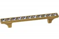 Ручка-скоба 96мм, отделка бронза "Валенсия" + горный хрусталь