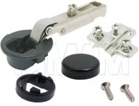 Петля стандартная накладная площадка с евровинтами/черн круг.: C123150 с евровинтом/черн круг