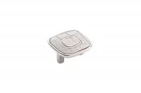 Ручка-скоба 32мм, отделка никель глянец + белый (крокодил)