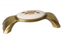 Ручка-скоба 96мм, отделка бронза + керамика