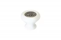 Ручка-кнопка, отделка железо + керамика