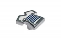 Ручка-кнопка, отделка алюминий полированный + смола