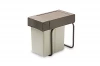 Ведро для мусора (21л) выдвижное, пластик светло-серый + серый кварц