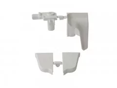 Комплект соединителей овального пристеночного бортика ALPHALUX,(3ч.:2 загл., 90гр.внут) пластик, белый