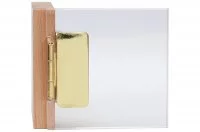 Петля полунакладная для стекла, угол открывания 230°, отделка латунь