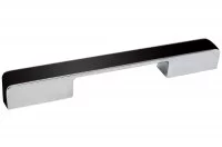 Ручка-скоба 160-224мм, отделка хром глянец + чёрный пластик