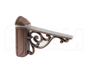 VENICE Менсолодержатель для деревянных и стеклянных полок 4 - 40 мм, L-125 мм, медь состаренная: WRM.805.125.00C1