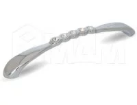 Ручка-скоба 160мм хром с кристаллами Сваровски: 1027K.160.10