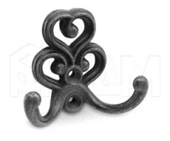 ROME Крючок двухрожковый железо черное: WAP.802.000.00T2