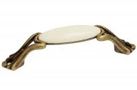 Ручка-скоба 96мм, отделка бронза античная &quot;Флоренция&quot; + керамика