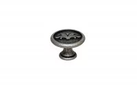 Ручка-кнопка, отделка серебро старое