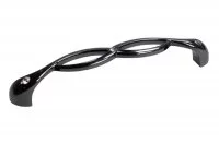 Ручка-скоба 128мм, отделка никель глянец воронёный + горный хрусталь