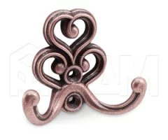 ROME Крючок двухрожковый медь состаренная: WAP.802.000.00C1