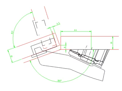Hettich: 9072214: Угловой адаптер монтажных планок System 8099 угол 5°, цинковое литье