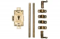 Замок в комплекте со штангами 1200 мм, отделка бронза античная