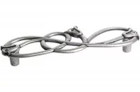 Ручка-скоба 128мм, отделка старое серебро с блеском + горный хрусталь