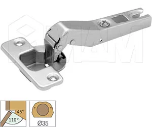Петля Slide-on угловая (+45/110) вкладная: 51MS85M5 45
