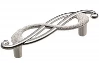 Ручка-скоба 64мм (левая), отделка серебро лунное