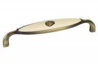 Ручка-скоба 128мм, отделка бронза + вставка