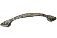 Ручка-скоба 96мм, отделка чернёное серебро + декапе