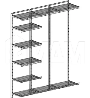 Home Space, гардероб ширина 1860мм, глубина 435 мм, 3 проема по 600 мм: HSK1860x435MT1