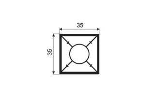 Профиль 35х35 опорный, алюминий, L=3.9м