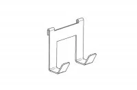Крючок двойной 70мм, отделка белый бархат (матовый)