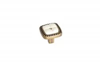 Ручка-кнопка, отделка бронза "орваль" + керамика