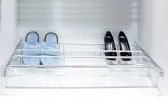 Рамка выдвижная под лотки для обуви, 570-1000мм, отделка алюминий полированный + транспарент