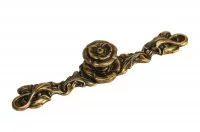 Ручка-кнопка с накладкой, отделка бронза античная французская