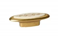 Ручка-кнопка 32мм, бронза античная + вставка