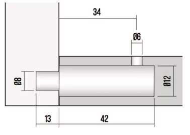Стяжка скрытая BLU-12, H=53, d=12mm цинковый сплав+пластик.,крест.