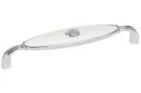 Ручка-скоба 128мм, отделка хром глянец + вставка