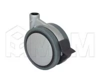 Опора двухколесная усиленная, D75 мм, со стопором, серая: CST80 GREY