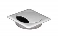 Заглушка кабель-канал, 70x70, d.60, отделка под алюминий