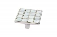 Ручка-скоба 32мм, отделка никель глянец + перламутр