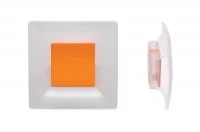 Ручка-кнопка 32мм, отделка транспарент матовый + оранжевый