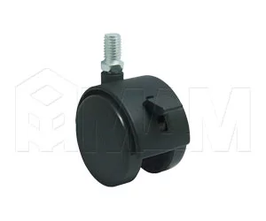 Опора двухколесная с винтом M8, D40 мм, со стопором: OK-40/2-CT